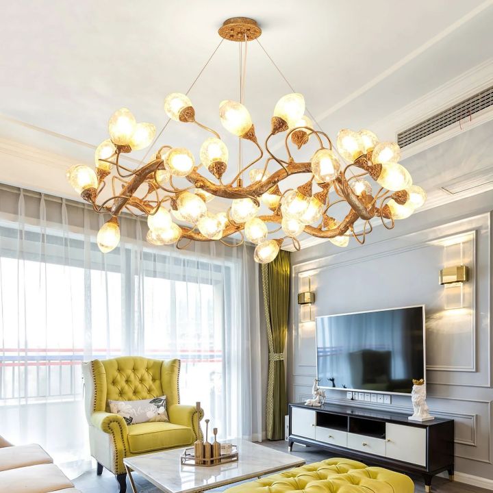 Lotus Brass Branch Chandelier