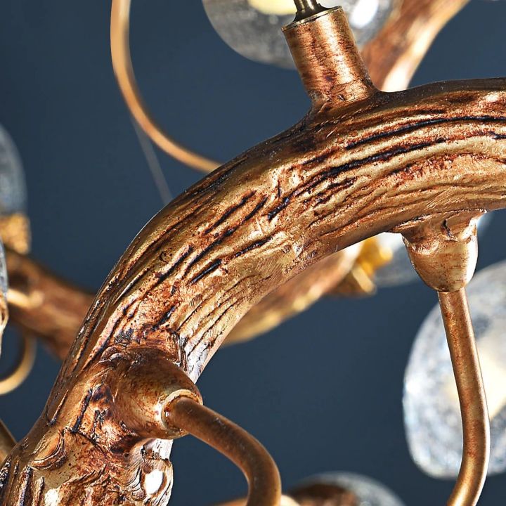 Lotus Brass Branch Chandelier