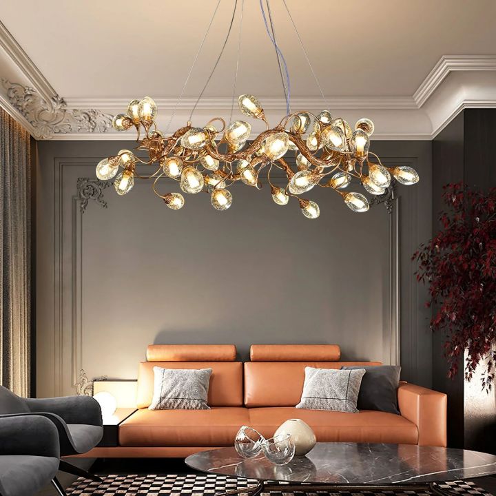 Lotus Brass Branch Chandelier