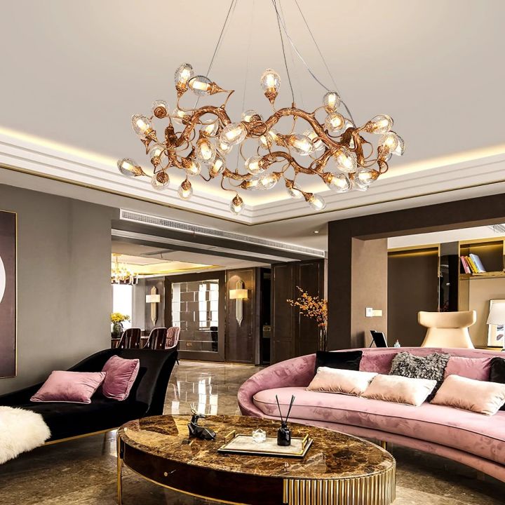 Lotus Brass Branch Chandelier