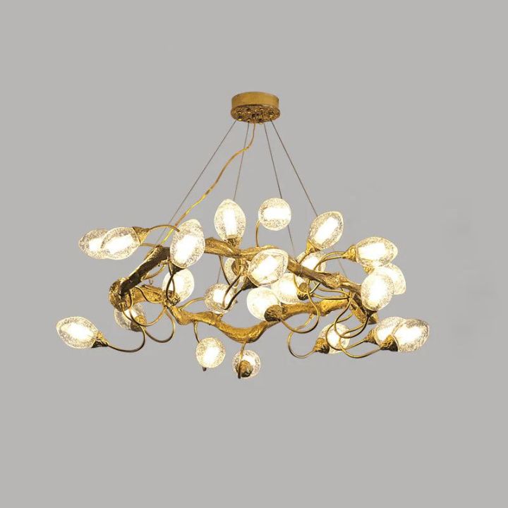 Lotus Brass Branch Chandelier