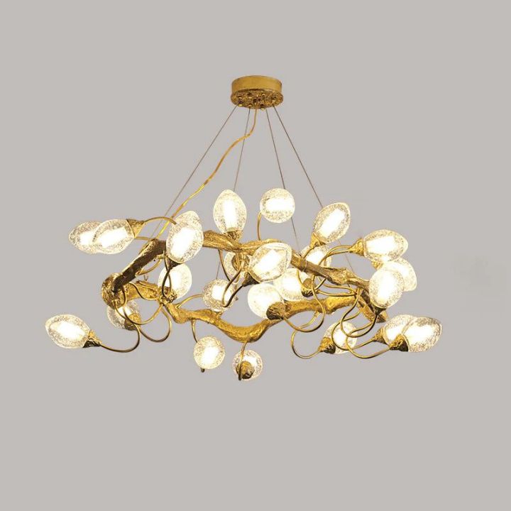 Lotus Brass Branch Chandelier