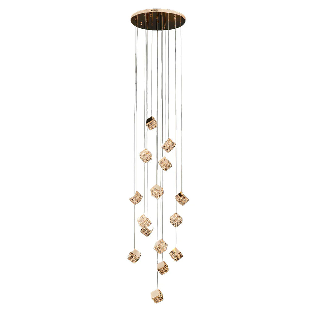 Magic Cube Crystal Staircase Chandelier
