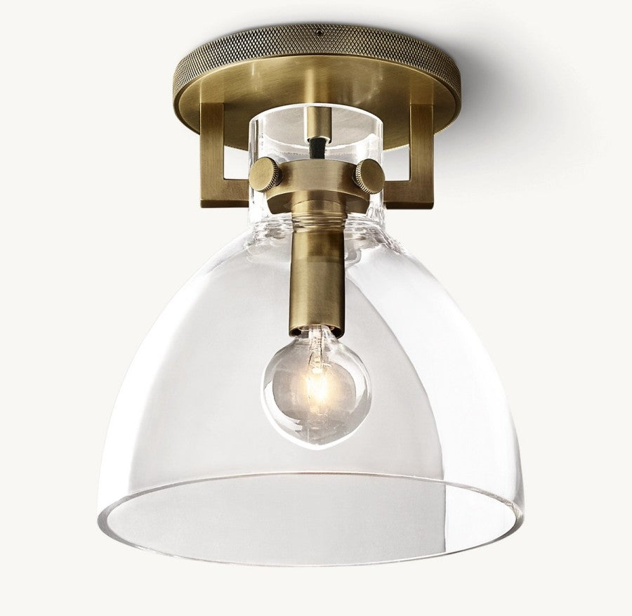 Mechanic Glass Cloche Flushmount