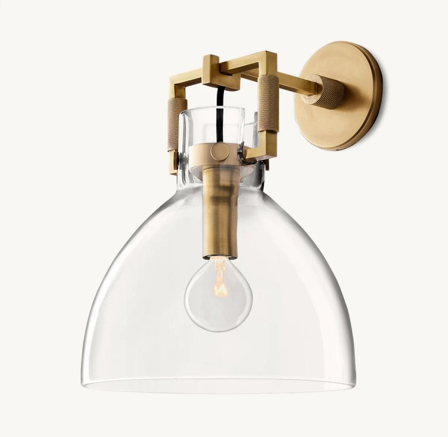 Mechanic Glass Cloche Sconce 10"