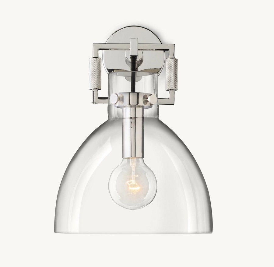 Mechanic Glass Cloche Sconce 10"