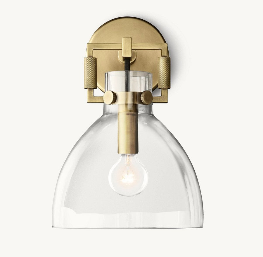 Mechanic Glass Cloche Sconce 8"