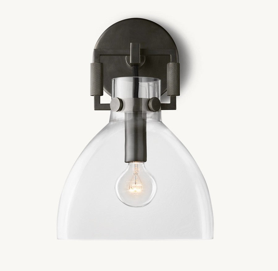 Mechanic Glass Cloche Sconce 8"