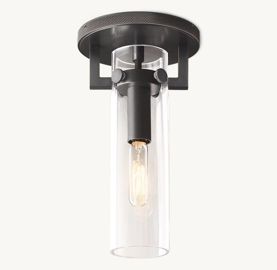 Mechanic Glass Cylinder Flushmount