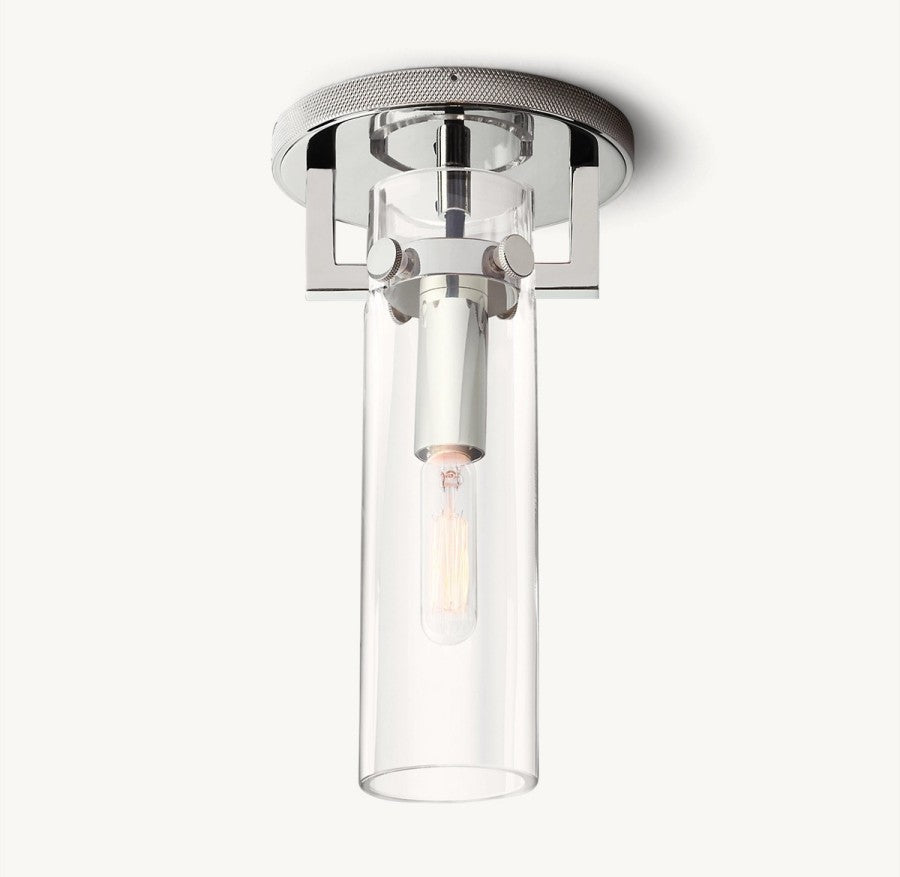 Mechanic Glass Cylinder Flushmount