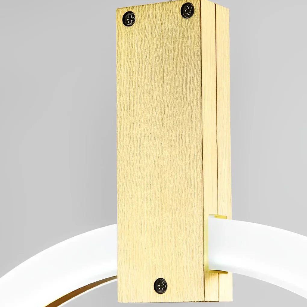 Minimalist Rings Stepless Dimming LED Nordic Duplex Stair Chandelier