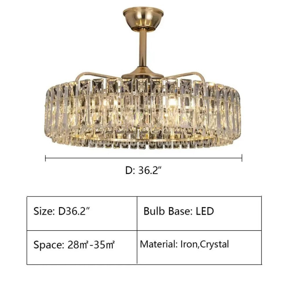 Modern Fan Light Crystal Chandelier