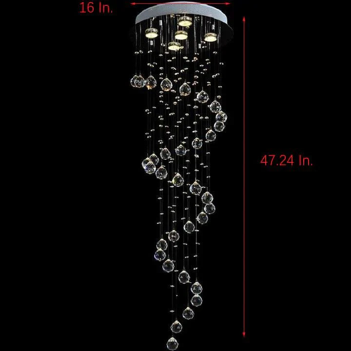 Modern Spherical Crystal Contemporary Chandelier