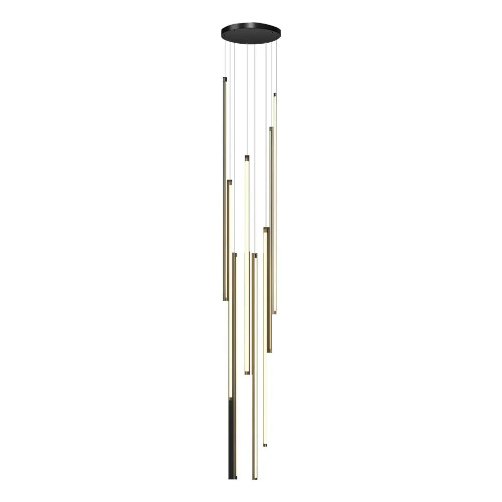Modern Spiral Multi-Strip Chandelier