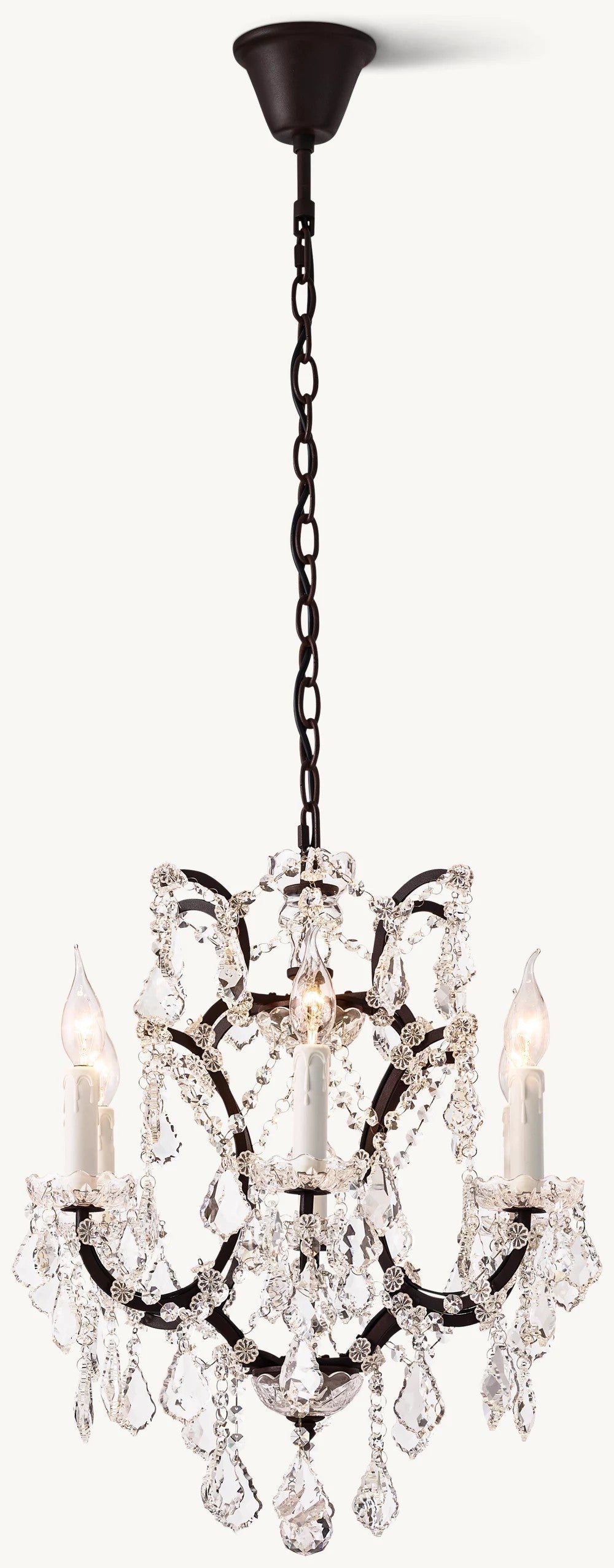 Rococo Revival Crystal Round Chandelier 18"