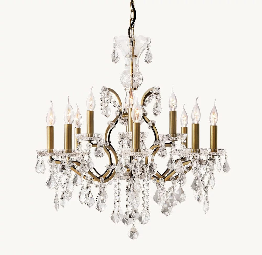 Rococo Revival Crystal Round Chandelier 28"