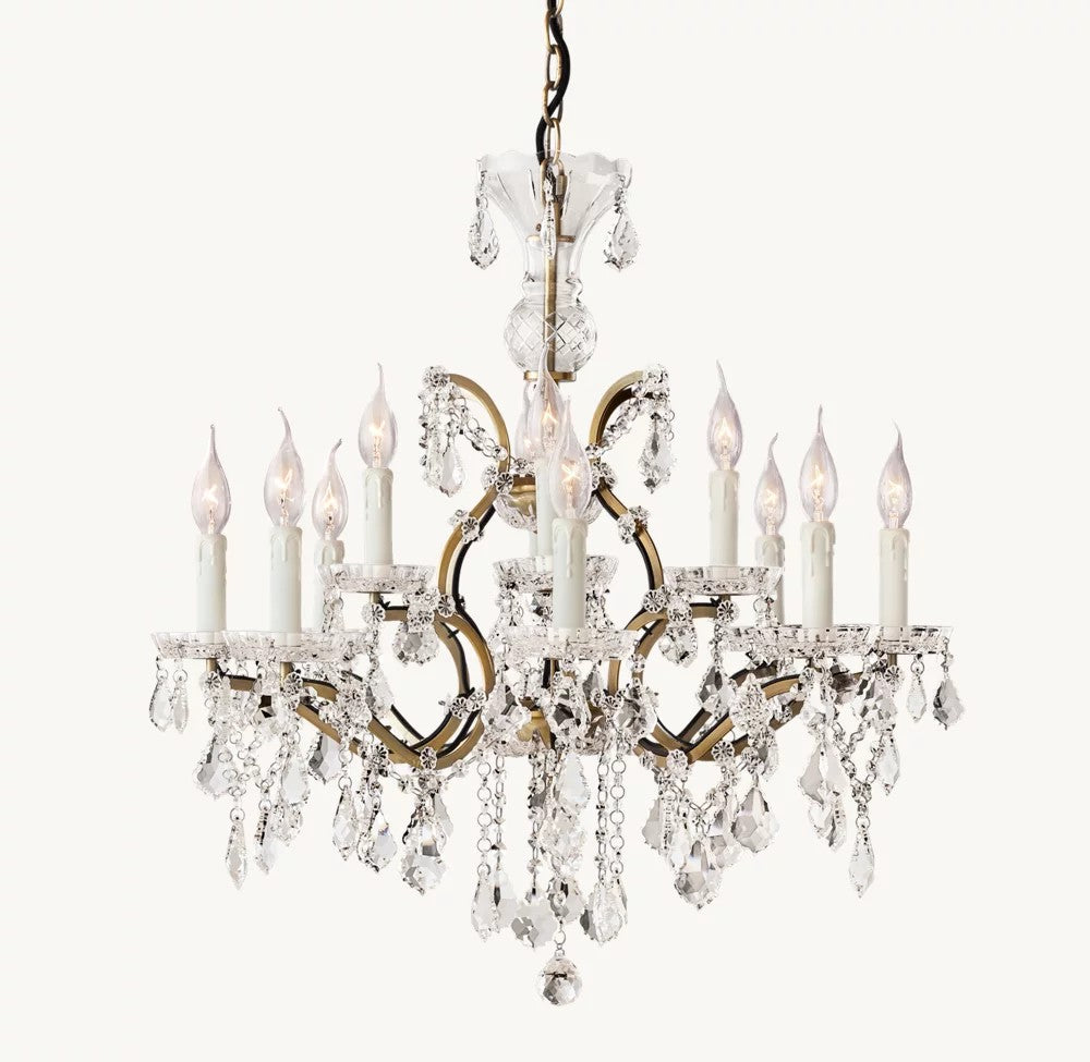 Rococo Revival Crystal Round Chandelier 28"