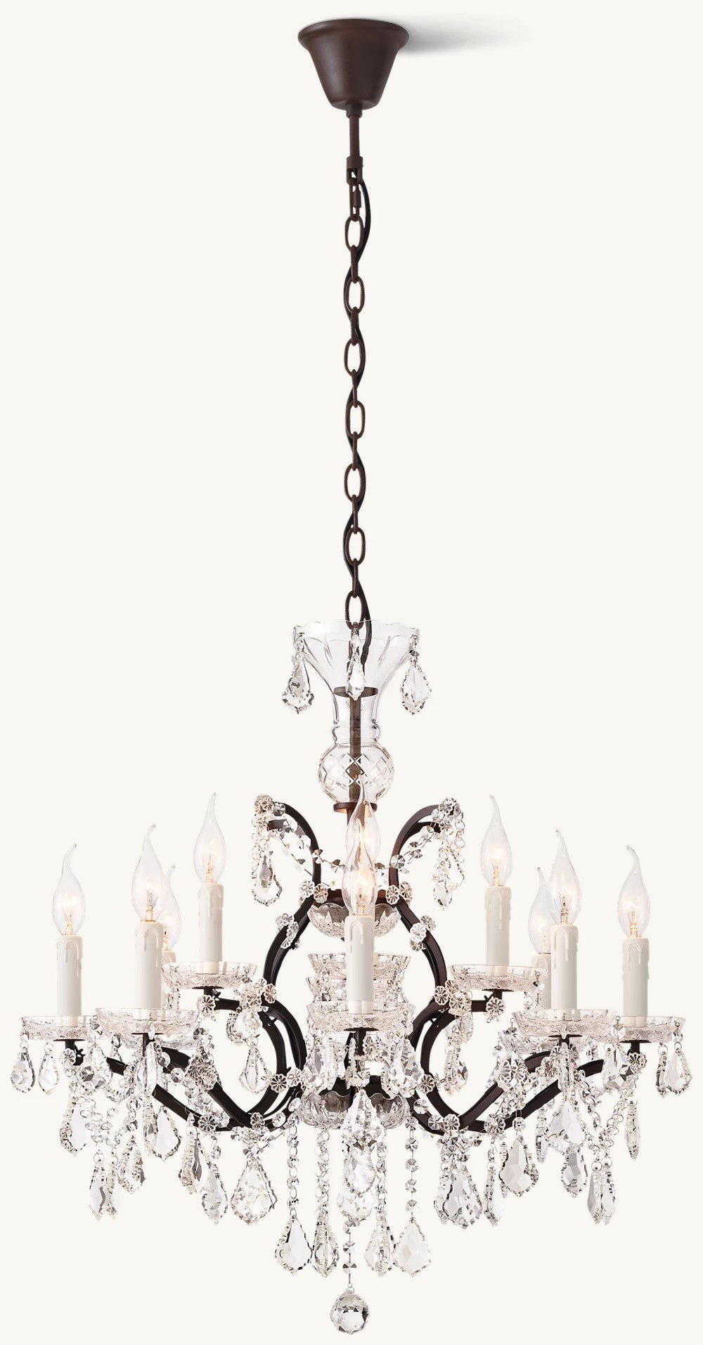 Rococo Revival Crystal Round Chandelier 28"