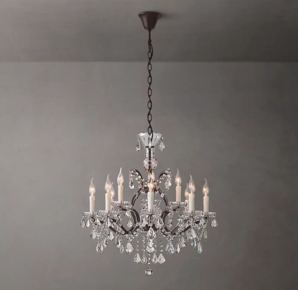 Rococo Revival Crystal Round Chandelier 28"