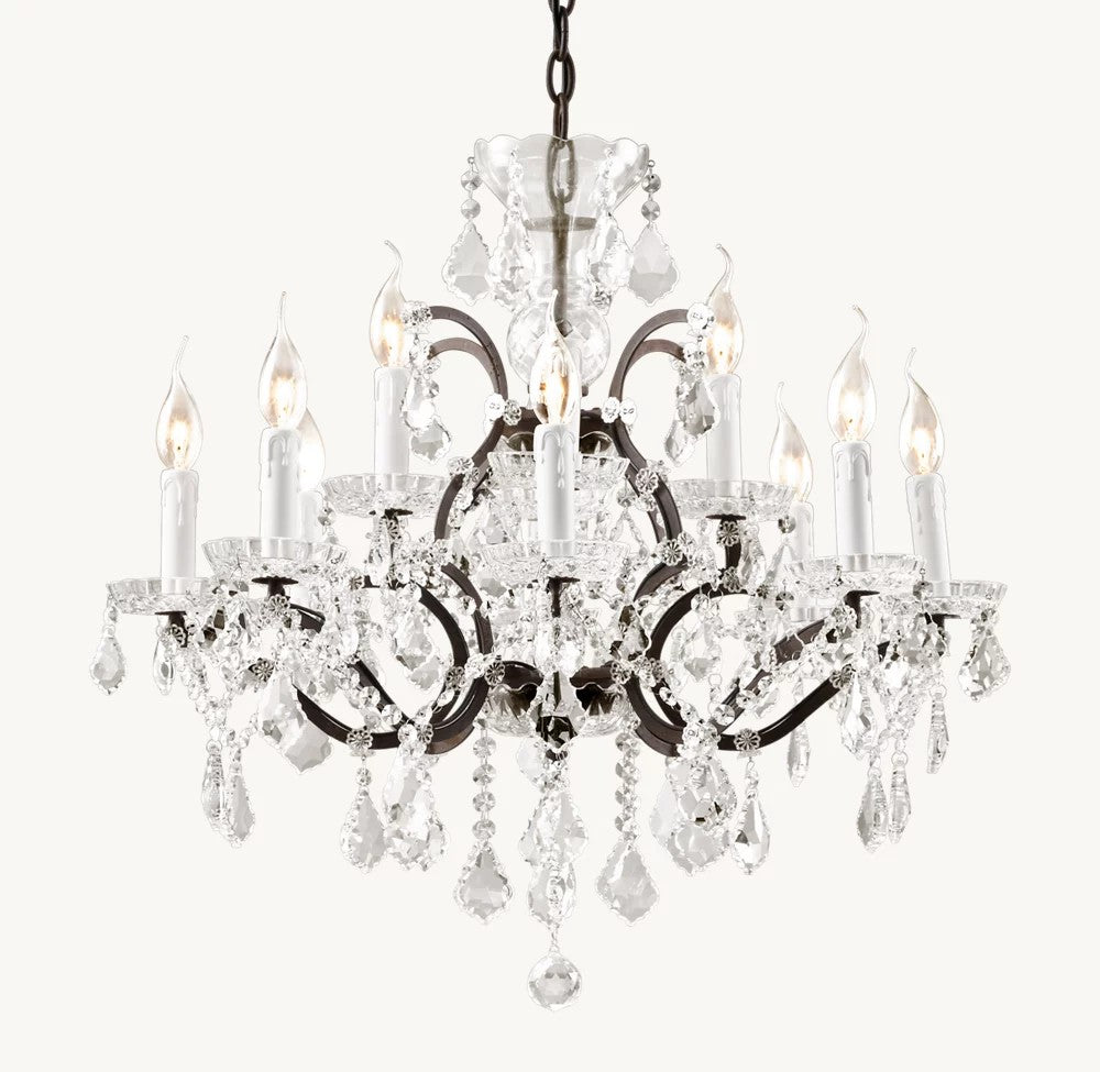 Rococo Revival Crystal Round Chandelier 28"