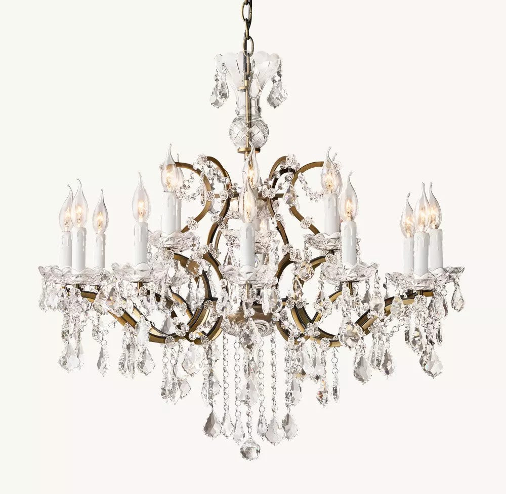 Rococo Revival Crystal Round Chandelier 33"