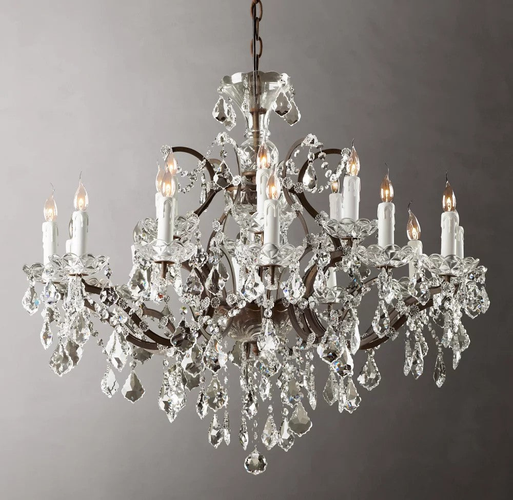 Rococo Revival Crystal Round Chandelier 33"