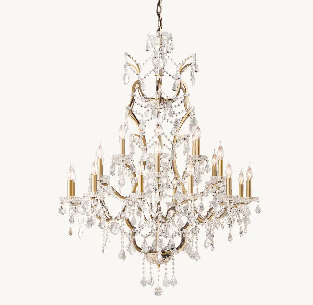 Rococo Revival Crystal Round Chandelier 40"