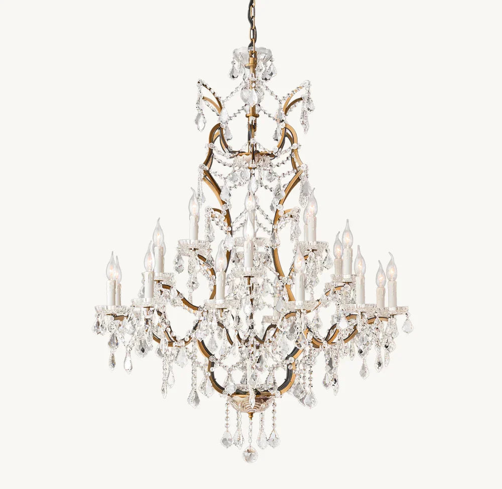 Rococo Revival Crystal Round Chandelier 40"