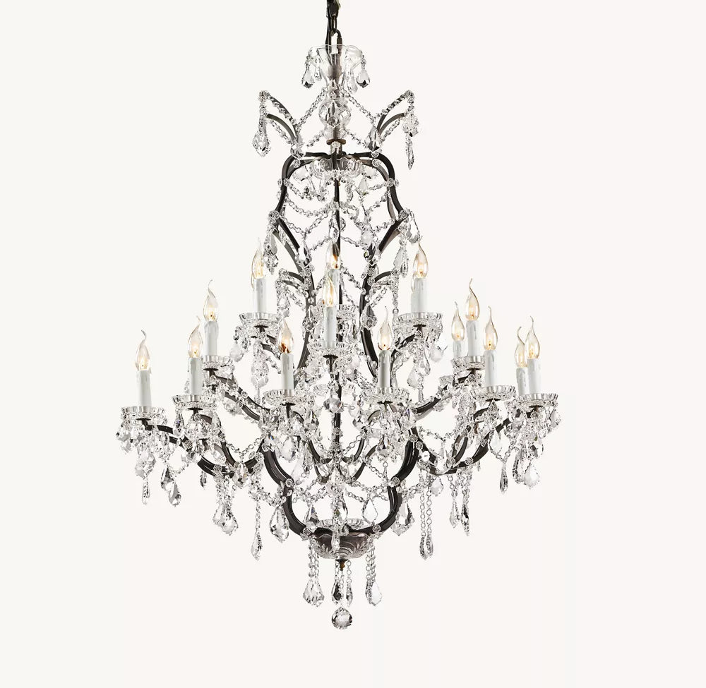 Rococo Revival Crystal Round Chandelier 40"