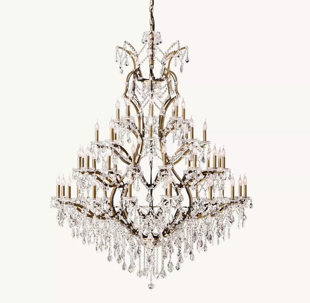 Rococo Revival Crystal Round Chandelier 60"
