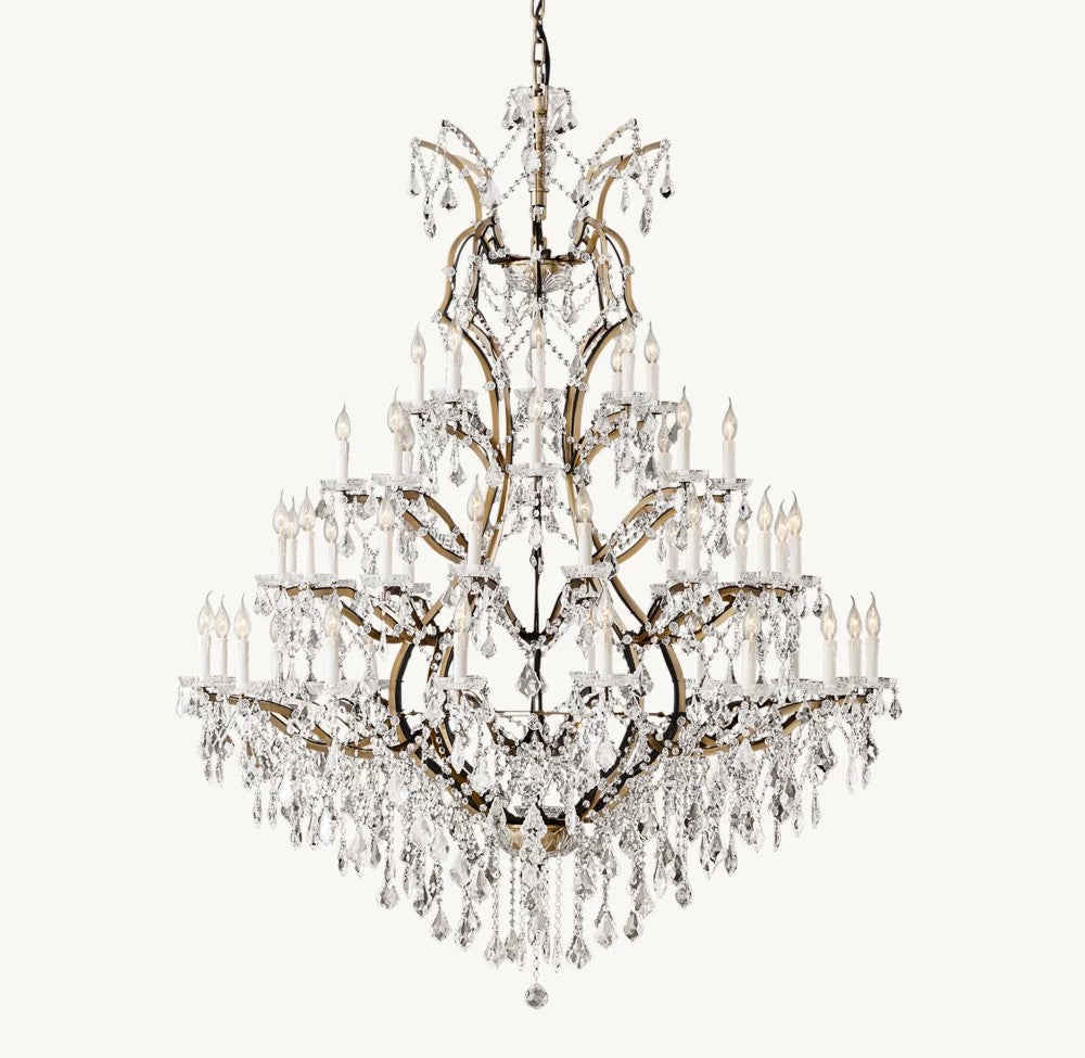 Rococo Revival Crystal Round Chandelier 60"