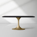 Saint Germain Solid Wood Dining Table with Steel Base