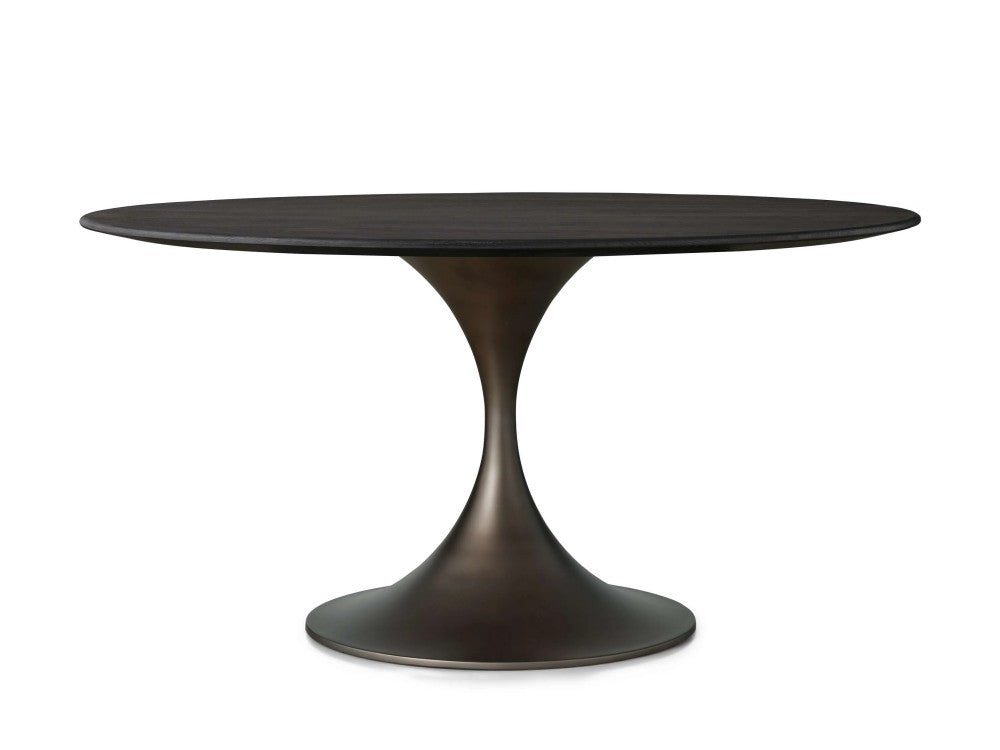 Sainte Round Wood Dining Table with Launette Base