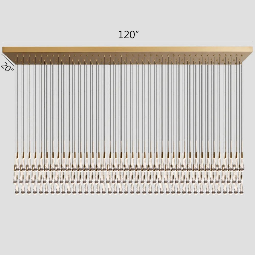 Solitaire Linear Chandelier 37'' 50'' 70'' 87" 120"W