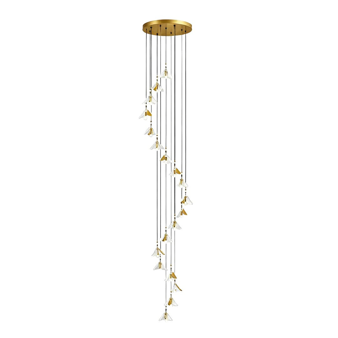 Staircase Chandelier Ideas Art Ceramic Flower Ceiling Light