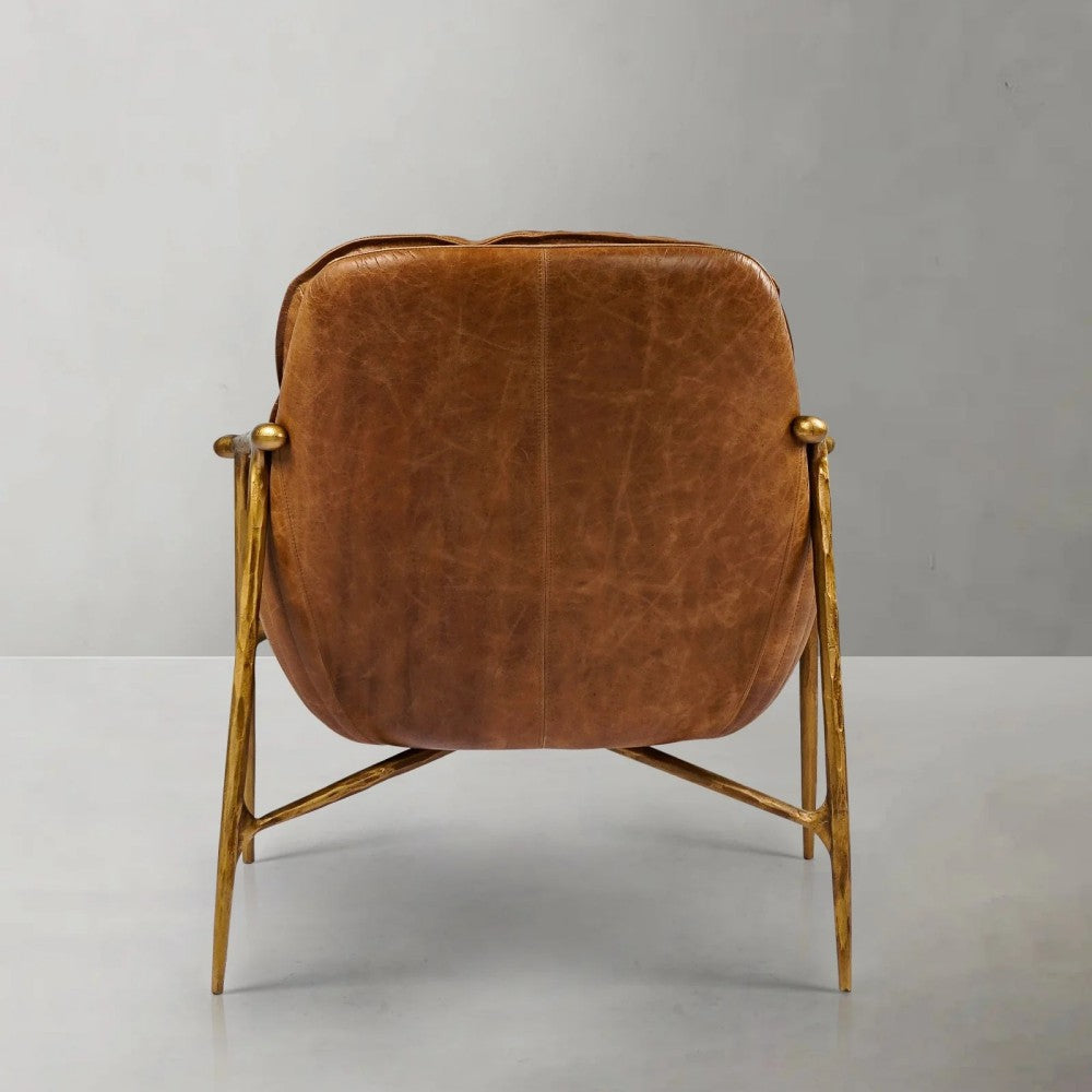 Thades Brown Leather Accent Chairs