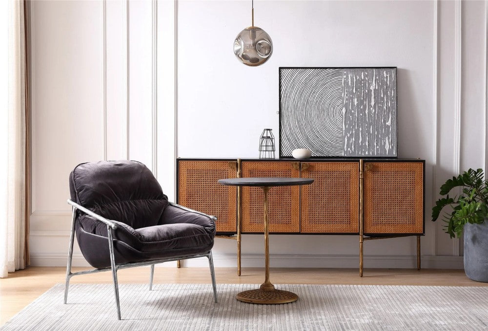 Thades Brown Leather Accent Chairs