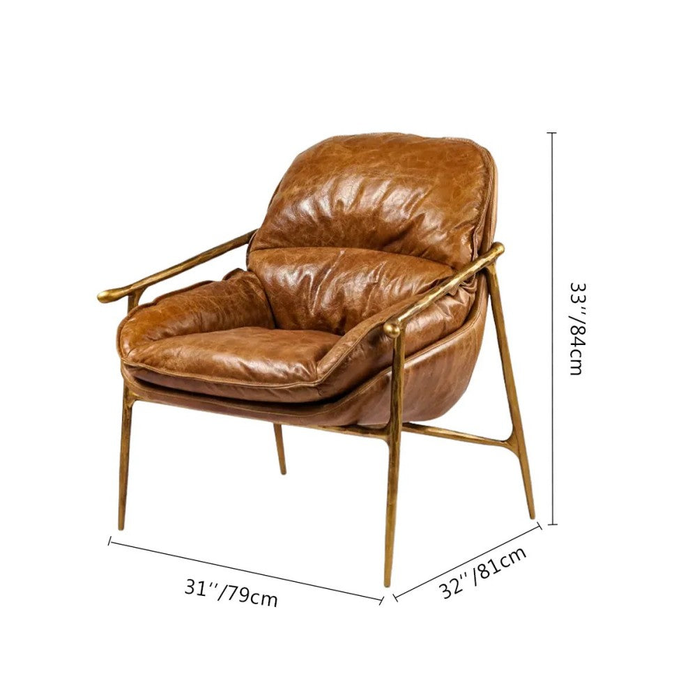 Thades Brown Leather Accent Chairs