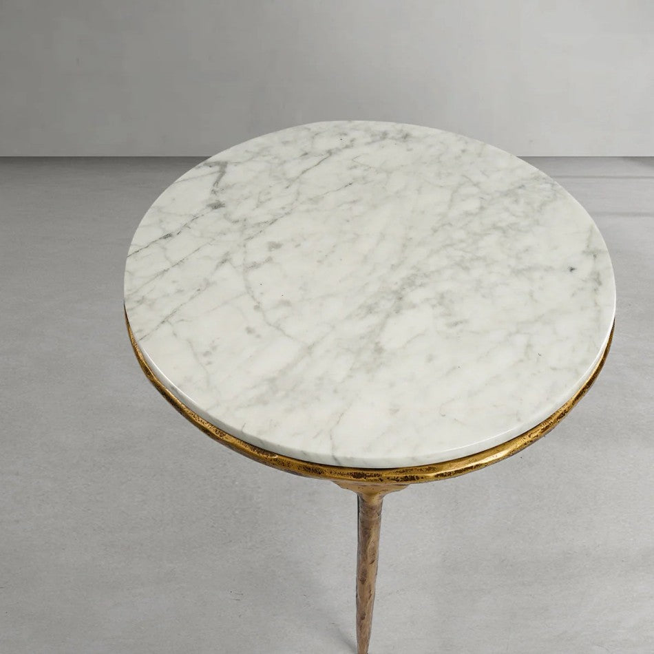 Thades Marble Round Side Table