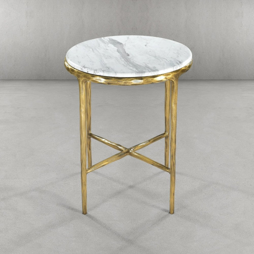 Thades Marble Round Side Table 18"D