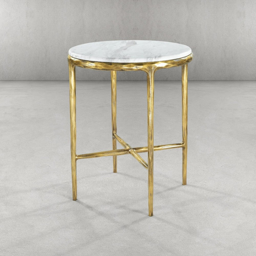Thades Marble Round Side Table 18"D