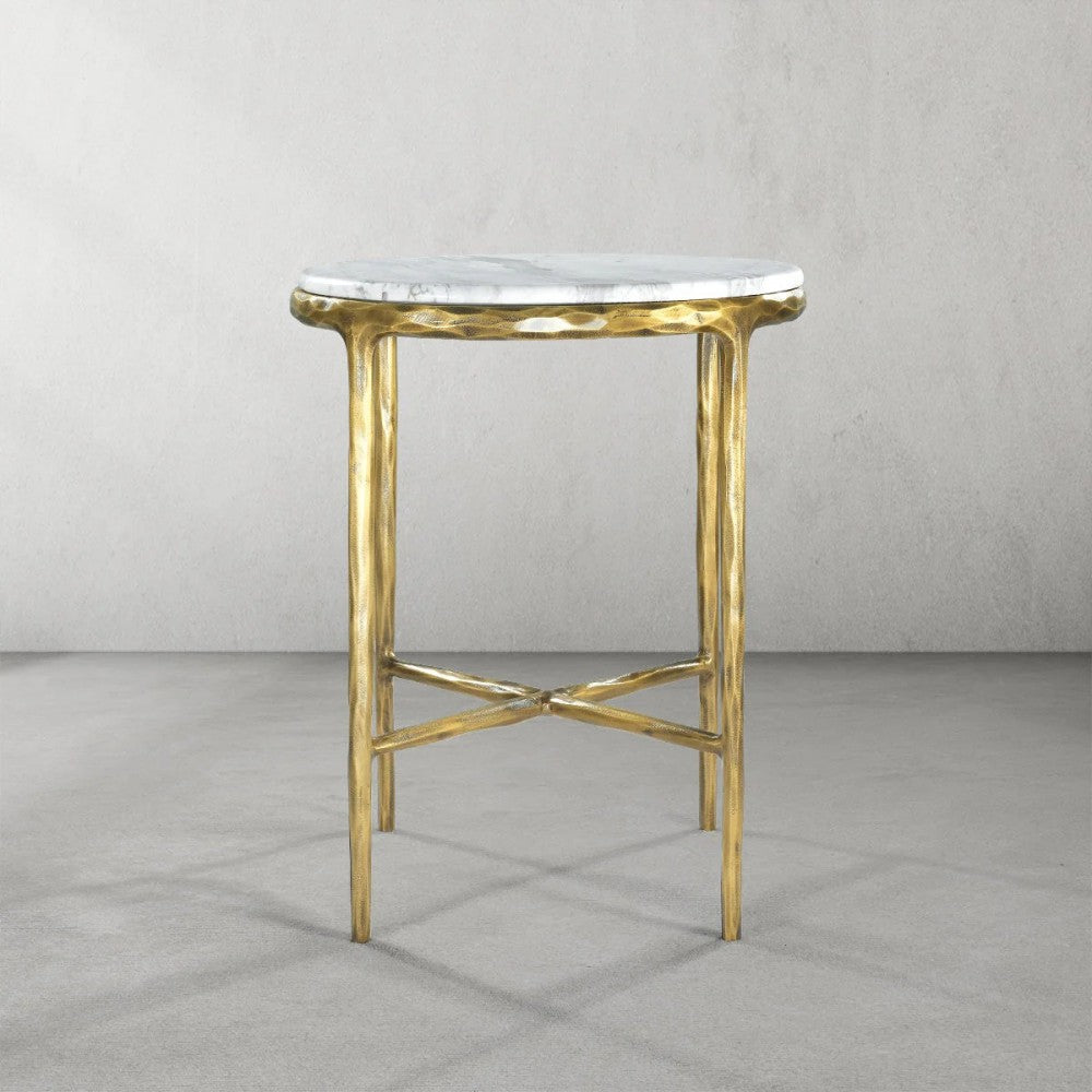Thades Marble Round Side Table 18"D