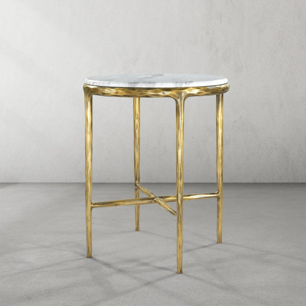 Thades Marble Round Side Table 18"D