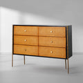 Thades Metal Frame Rattan 6-Drawer Side Cabinet