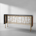 Thades Metal Frame Rattan Console Table