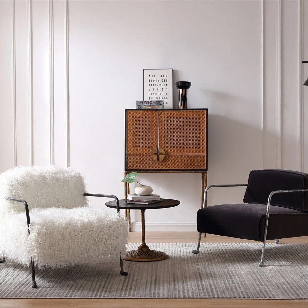 Thades Metal Frame Rattan Side Cabinet-2