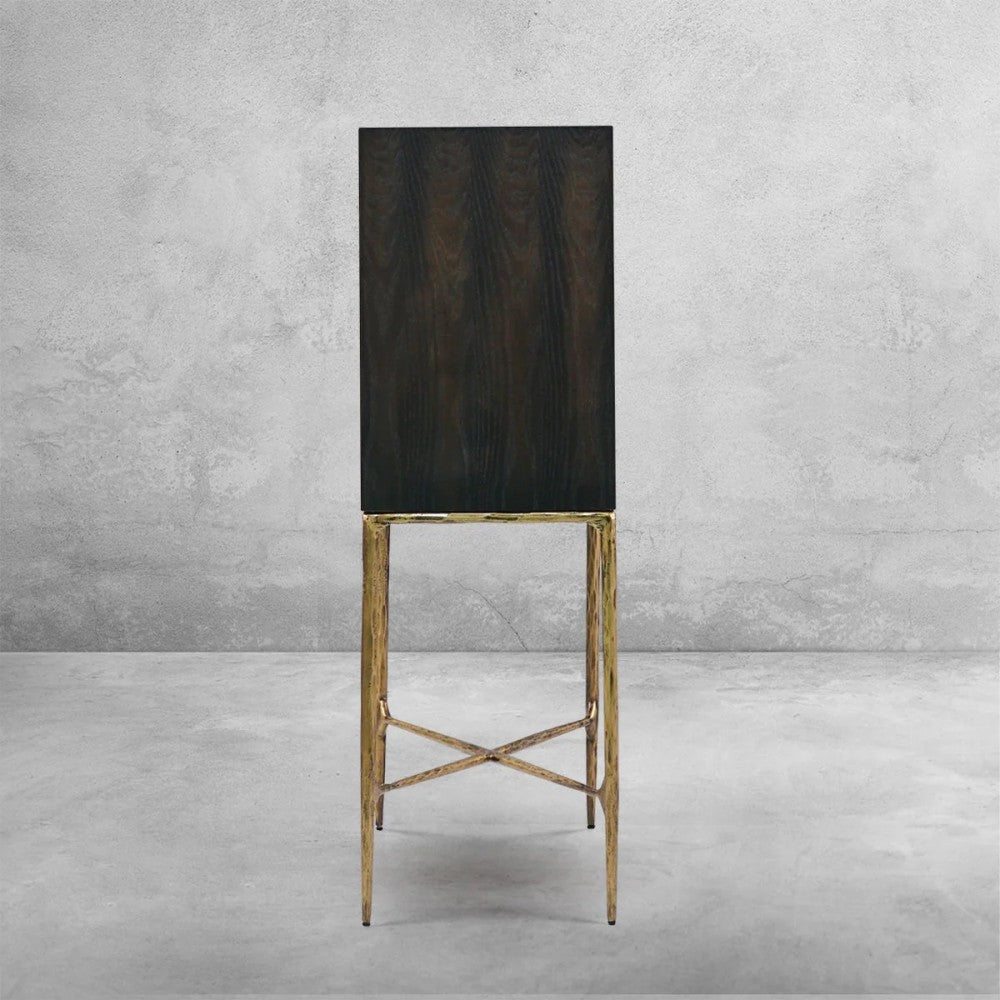 Thades Metal Frame Rattan Side Cabinet-2