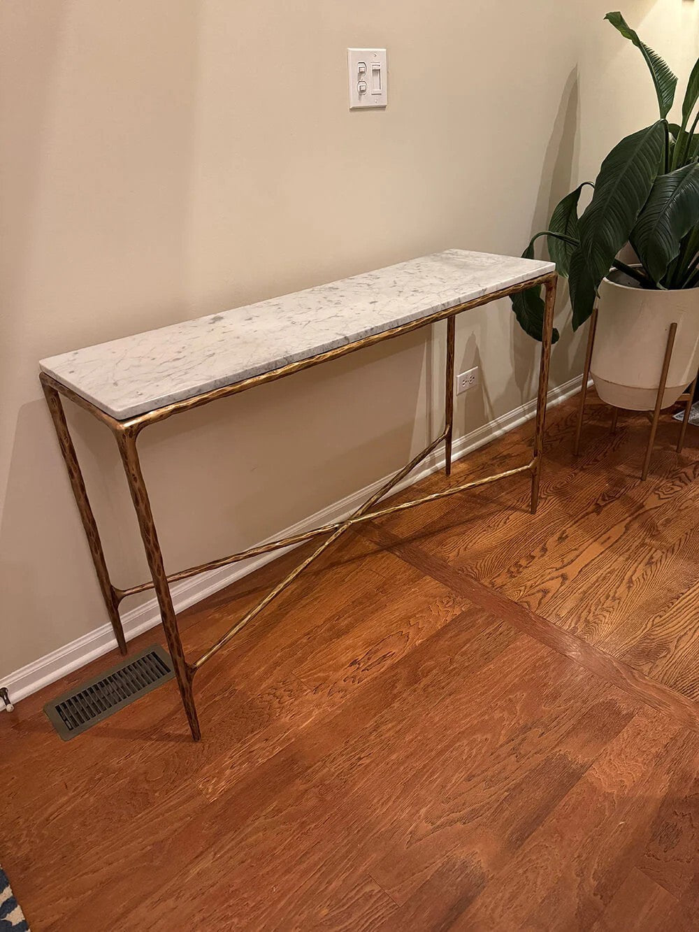 Thades Rectangle Marble Console Table
