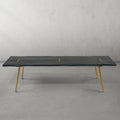 Thades Retro Copper Frame Solid Wood Dining Bench