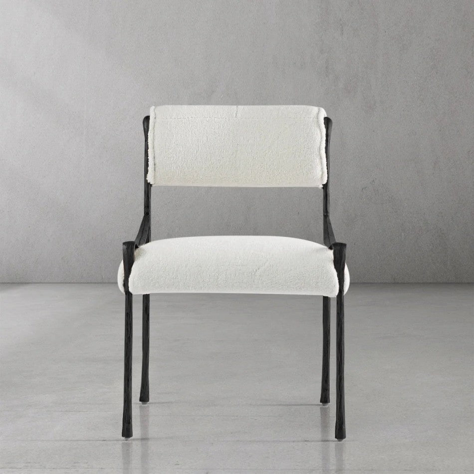 Thades Retro Copper Iron Frame Armless Dining Chair